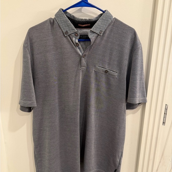 Ted Baker Gray Polo Shirt Classic Short Sleeve - Picture 1 of 8